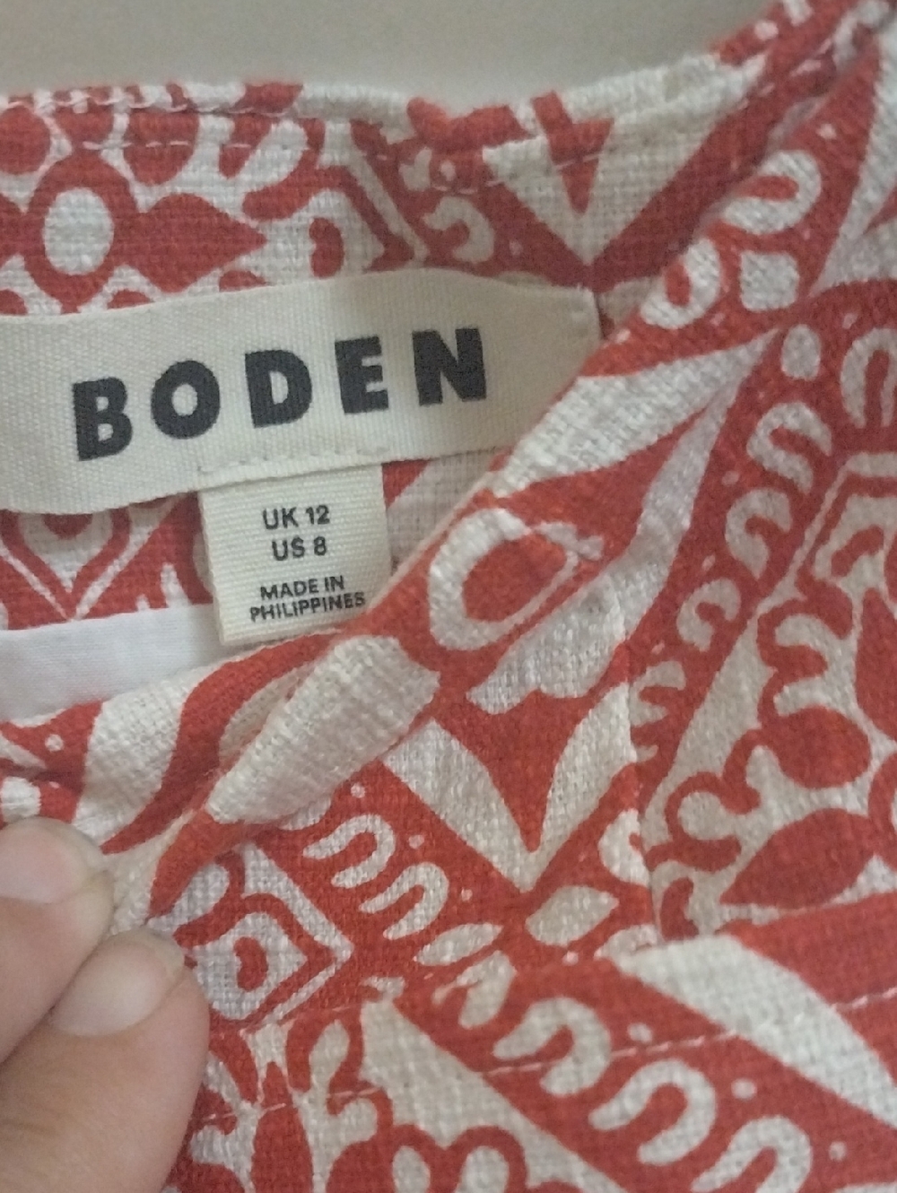 NWOT Boden Phoebe That Girl Red & White Cotton Mini Skirt Sz 12 - Picture 2 of 3
